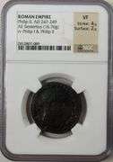 Roman Empire Philip II, AD 247-249 / VF NGC