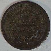 Handsome 1850 Braided Hair Large Cent in AU with full strike