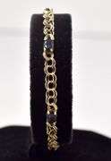 Calmly 14K Yellow Gold Blue Sapphire Gemstone Bracelet