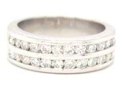 18kt White gold 1.30ctw 2 row channel set diamond band