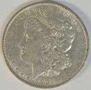 Lustrous AU 1901-P Morgan Silver Dollar. Rare key date