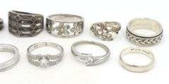 Group lot of Vintage 925 sterling silver rings