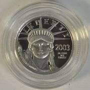 Superb Gem Cameo Proof 2003-W Platinum $10 Eagle in capsule
