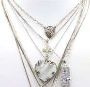 Group lot of 7 Vintage 925 sterling silver necklaces