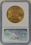 Superb Gem BU 1915-S St. Gaudens $20 Gold Piece. NGC MS65
