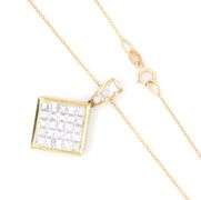 Gorgeous 18kt YG Invisible Set Diamond Pendant