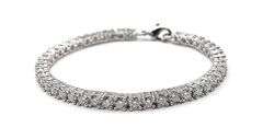 14 Kt White Gold Plated 12.5 Ctw Lab Simulated Diamond Tennis Bracelet