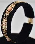 Brilliant 10k Tri-Gold Colorful Gemstone Bracelet