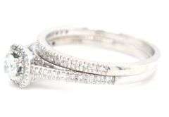 14kt White gold 0.50ctw diamond halo engagement ring