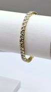 Stunning 14 Kt Yellow Gold Plated Simulated Diamond Tennis Bracelet
