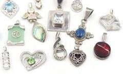 Vintage 925 sterling silver group lot of pendants