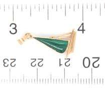 14kt Yellow gold Malachite boat