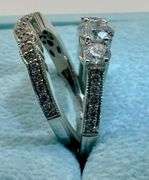 14K White Gold Round Brilliant Cut Diamond Ring Set