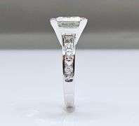 14 K White Gold Plated Huge 5 Ct Princess Cut Lab Simulated Diamond Ring