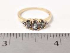 Cute 10K Yellow Gold Mystic Topaz Gemstone and Diamond Ring