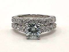 Stunning 2 Band 3.75 Ct Lab Simulated Diamond Ring Set