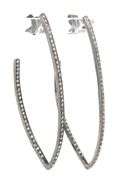 925 Sterling silver diamond chevron earrings