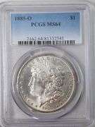 1885-O Morgan Silver Dollar, MS64 PCGS
