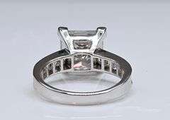 14 K White Gold Plated Huge 5 Ct Princess Cut Lab Simulated Diamond Ring