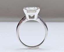 14 K White Gold Plated Huge 5 Ct Princess Cut Lab Simulated Diamond Ring