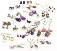 Group lot of vintage 925 sterling silver earrings