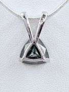 Sparkling 3.5 Ct VVs1 Trillion Cut Emerald Green Fire Moissanite Pendant w Chaind Pendant