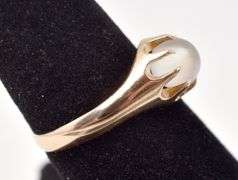 Selenite Gemstone Ring in 10K Yellow Gold