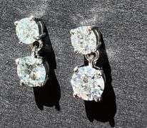Sparkling 3.25 Cttw White E-F Fire Moissanite Drop Earrings