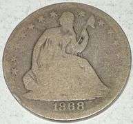 1868 S Seated Half