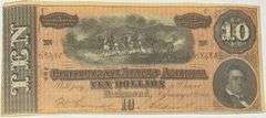 Slider $10 Feb 17 1864 Series $10 CSA Note