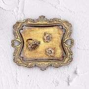 Old Gold Ring Dish Jewelry Tray