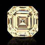 Huge Rare 13.75 Ct VVS1 Amber Ice Asscher Cut Fire Moissanite Solitaire