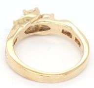 10kt Yellow gold 0.65ctw 3 stone diamond Illusion set engagement ring