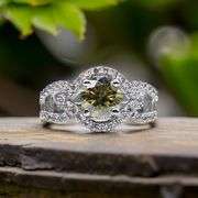 Dazzling 3.25 Ct VVs1 Golden Amber Green Lab Diamond Ring