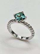 2.48 Ct VVs1 Rare Russian Color Change Lab Created Alexandrite Asscher Cut Ring