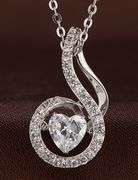 Beautiful center stone dancing pendant in solid sterling silver