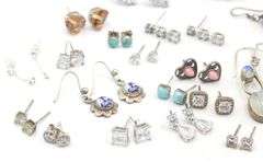 Vintage 925 sterling silver group lot of earrings