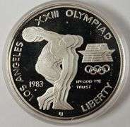1983-S $1 Los Angeles Olympiad Discus Thrower PR DCAM