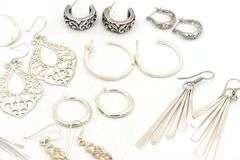 Vintage 925 sterling silver group lot of earrings