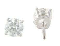 1.27ctw Round Diamond Solitaire Stud Earrings in 14K