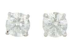 1.27ctw Round Diamond Solitaire Stud Earrings in 14K