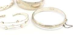 Group lot of Vintage 925 sterling silver bangles