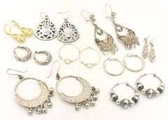 Group lot of Vintage 925 sterling silver earrings