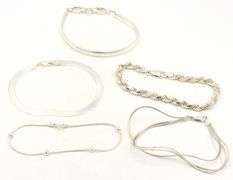 Group lot of 5 Vintage 925 sterling silver bracelets