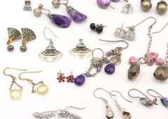 Group lot of vintage 925 sterling silver earrings