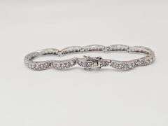 Beautiful 14 Kt  White Gold Plated Tennis Bracelet