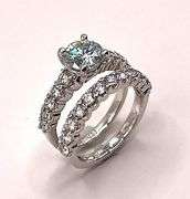 Stunning 2 Band 3.75 Ct Lab Simulated Diamond Ring Set