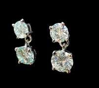 Sparkling 3.25 Cttw White E-F Fire Moissanite Drop Earrings