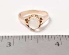 Selenite Gemstone Ring in 10K Yellow Gold