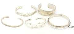 Group lot of Vintage 925 sterling silver bangles